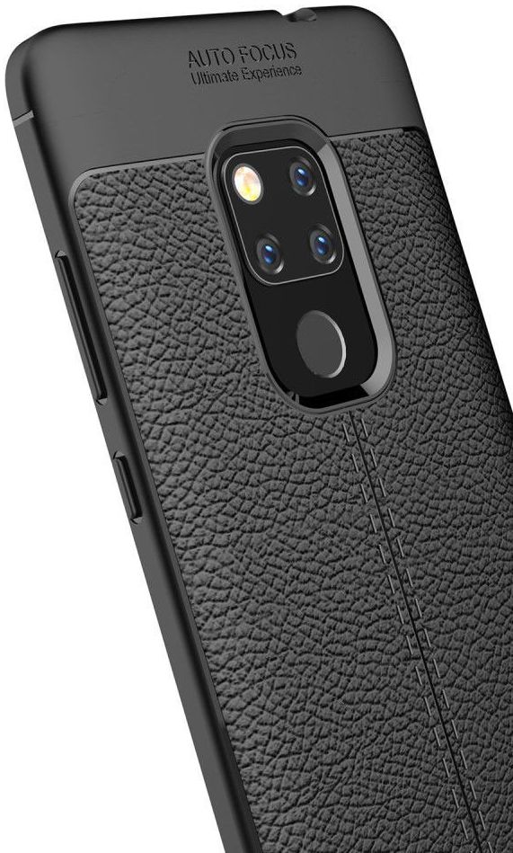 Huawei Mate 20 Lite Litchi Kunstleren Coating TPU Hoesje Zwart afbeelding 9