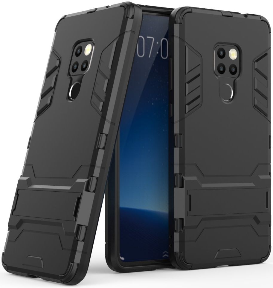 Huawei Mate 20 Hybride Kickstand Hoesje Zwart afbeelding 2