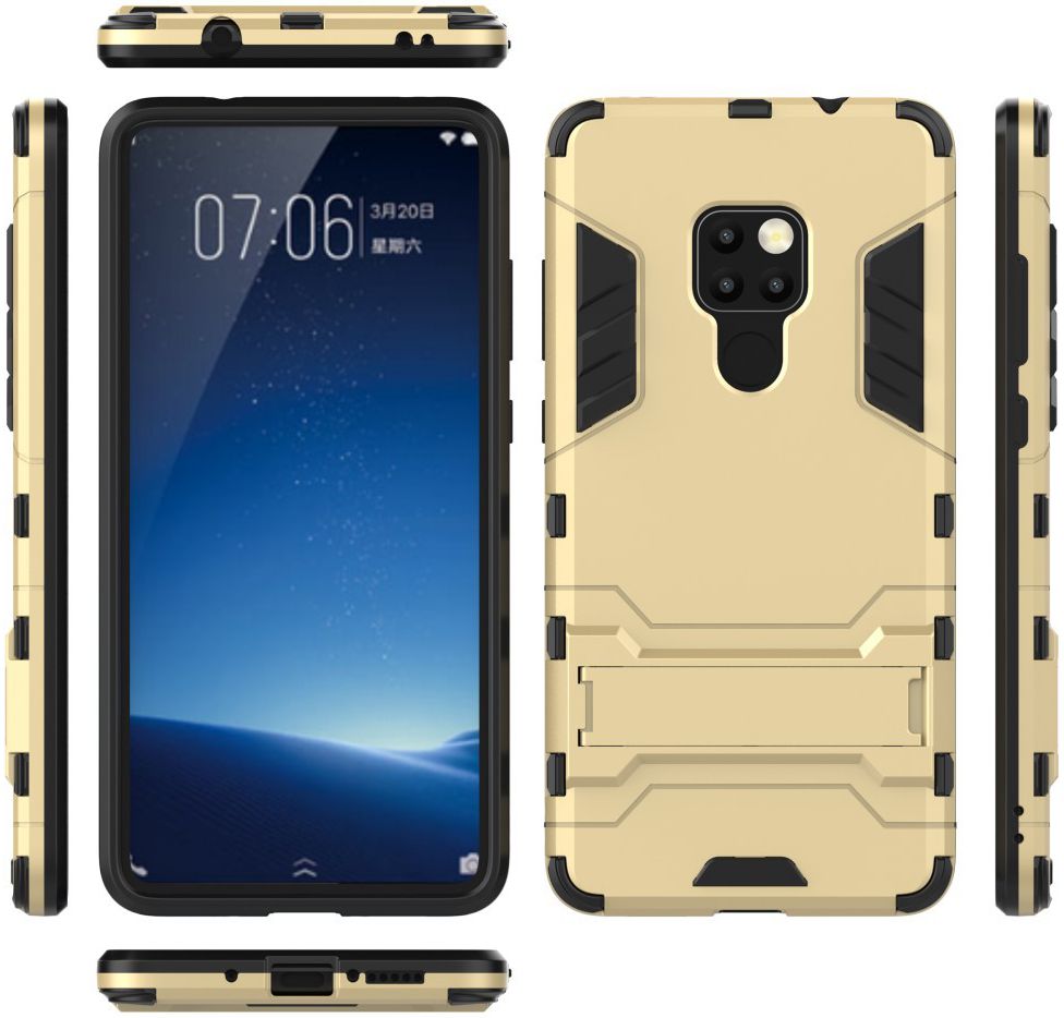 Huawei Mate 20 Hybride Kickstand Hoesje Goud afbeelding 5