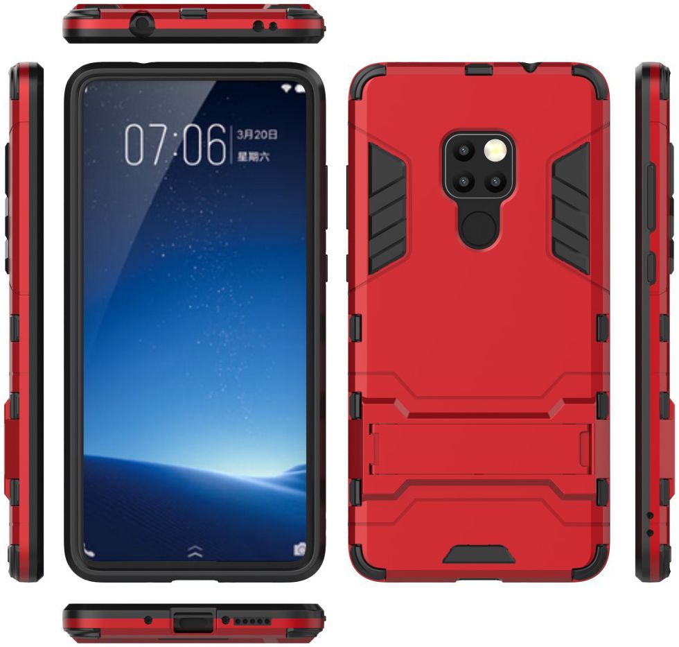 Huawei Mate 20 Hybride Kickstand Hoesje Rood afbeelding 5