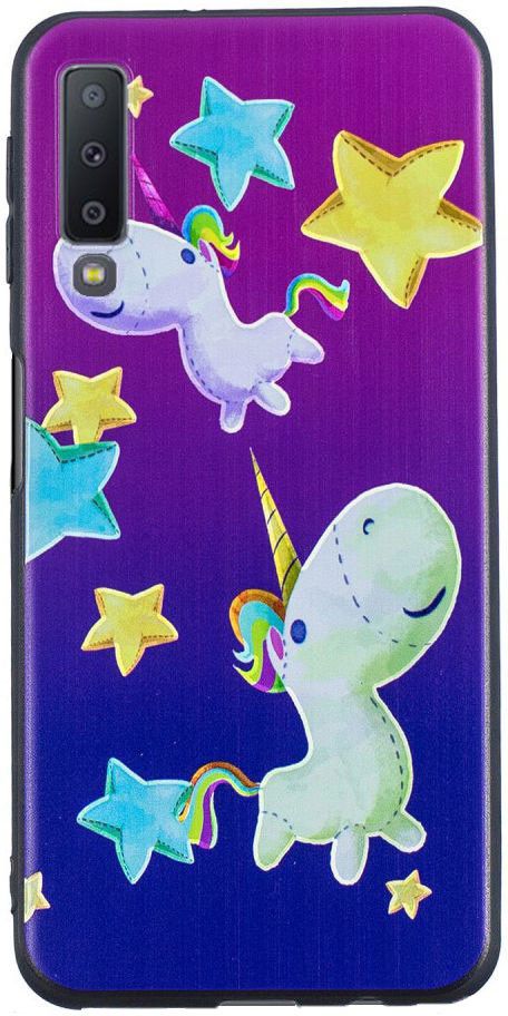 Samsung Galaxy A7 (2018) TPU Backcover Print Star and Unicorn afbeelding 1