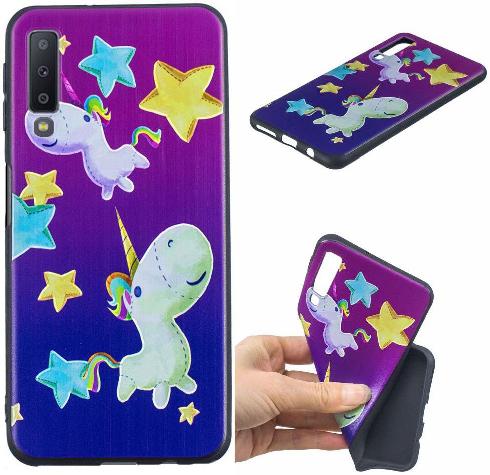 Samsung Galaxy A7 (2018) TPU Backcover Print Star and Unicorn afbeelding 2