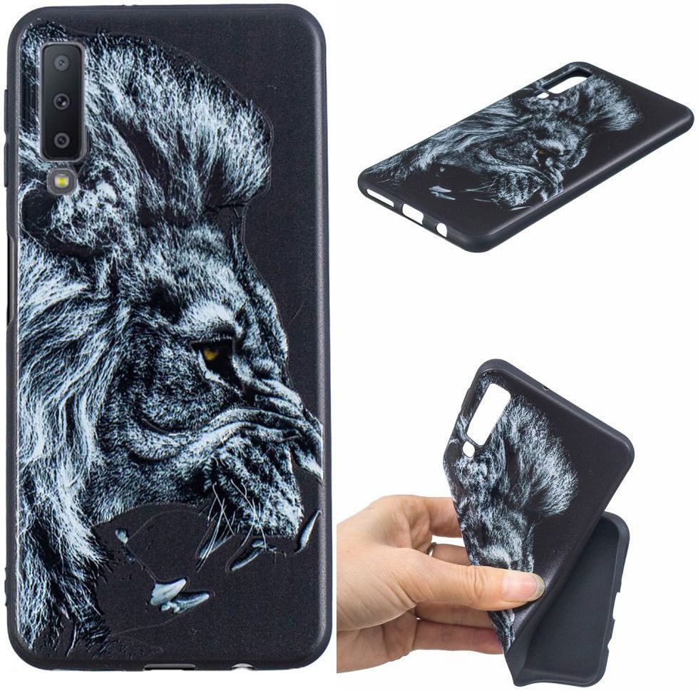 Samsung Galaxy A7 (2018) TPU Backcover Print Leeuw afbeelding 2