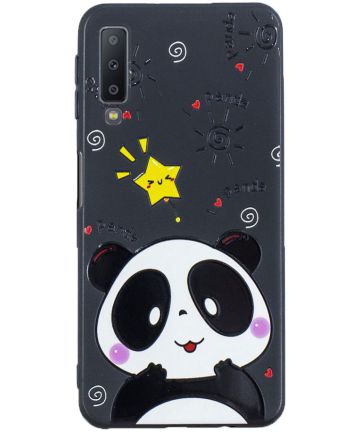 Samsung Galaxy A7 (2018) TPU Backcover Print Cute Panda Hoesjes