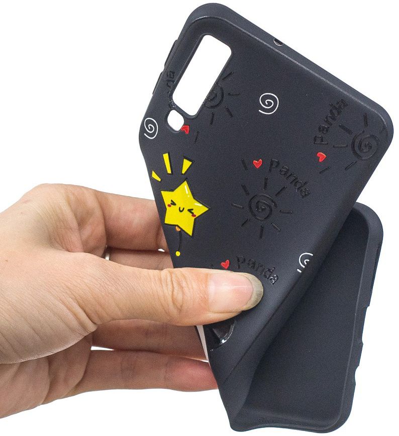 Samsung Galaxy A7 (2018) TPU Backcover Print Cute Panda afbeelding 3