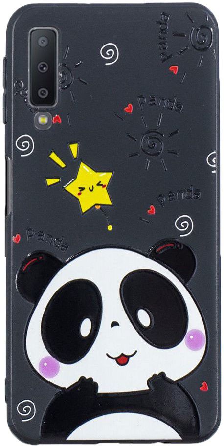 Samsung Galaxy A7 (2018) TPU Backcover Print Cute Panda afbeelding 1