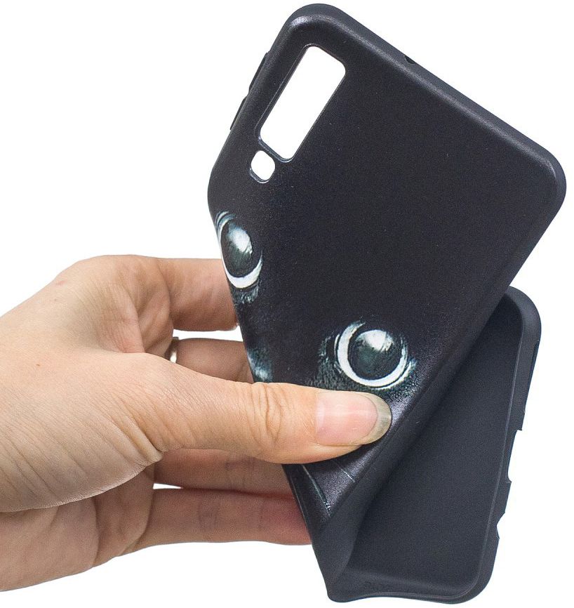 Samsung Galaxy A7 (2018) TPU Backcover Print Cat afbeelding 5