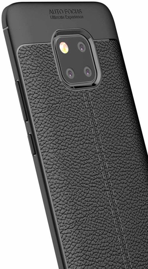 Huawei Mate 20 Pro Hoesje TPU Met Leren Textuur Zwart afbeelding 8