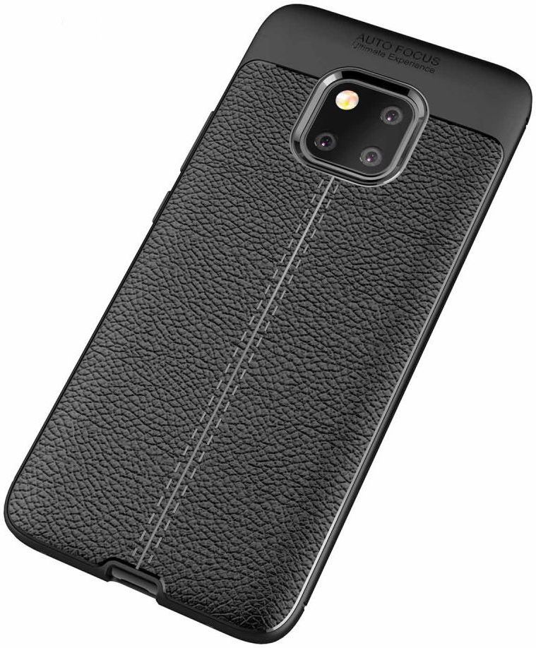 Huawei Mate 20 Pro Hoesje TPU Met Leren Textuur Zwart afbeelding 10