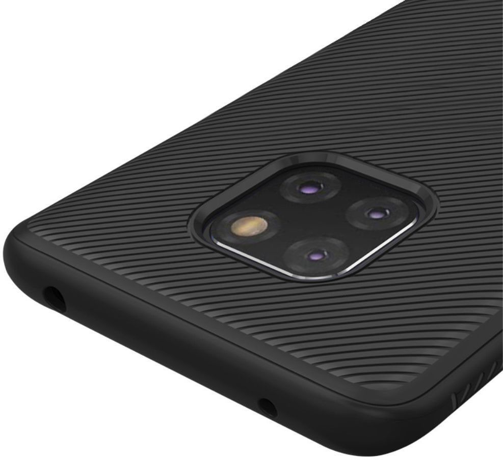Huawei Mate 20 Pro Twill Texture TPU Back Cover Zwart afbeelding 5