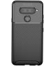 LG V40 Thinq Carbon TPU Hoesje Zwart