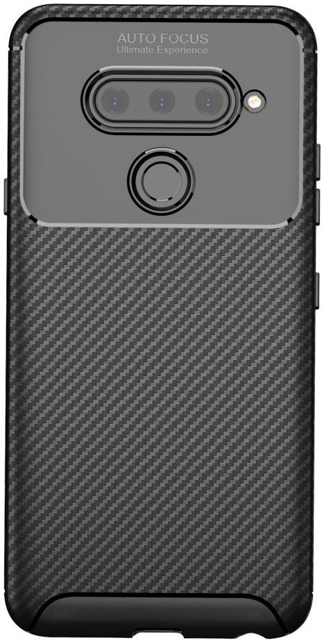 LG V40 Thinq Carbon TPU Hoesje Zwart afbeelding 2
