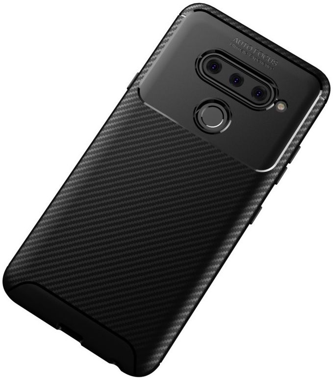 LG V40 Thinq Carbon TPU Hoesje Zwart afbeelding 4