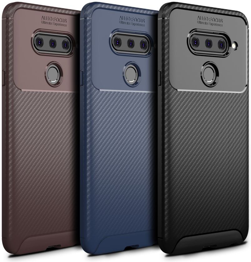 LG V40 Thinq Carbon TPU Hoesje Zwart afbeelding 12