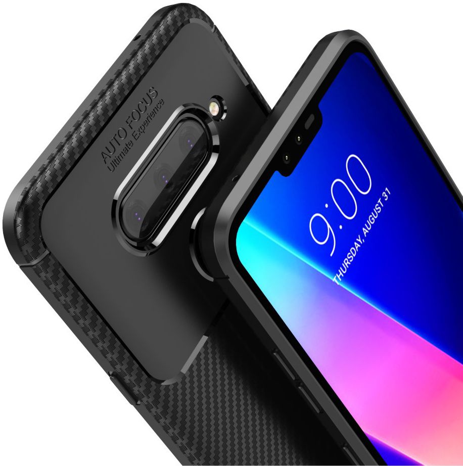 LG V40 Thinq Carbon TPU Hoesje Zwart afbeelding 5