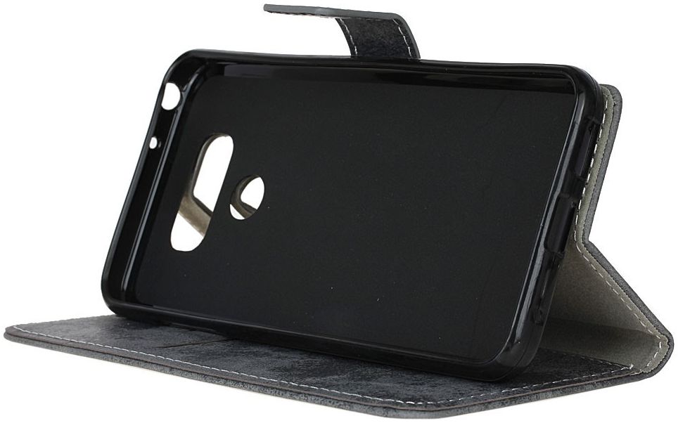 LG V40 Thinq Vintage Portemonnee Hoesje Grijs afbeelding 6