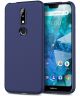 Nokia 7.1 Twill Texture TPU Hoesje Blauw