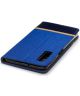 Samsung Galaxy A7 (2018) Cross Pattern Portemonnee Hoesje Blauw