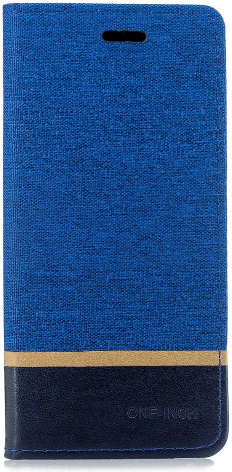 Samsung Galaxy A7 (2018) Cross Pattern Portemonnee Hoesje Blauw afbeelding 1