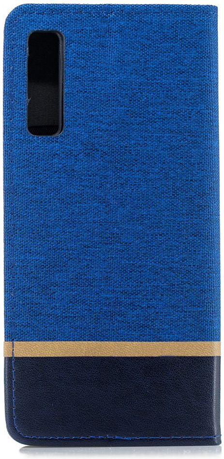 Samsung Galaxy A7 (2018) Cross Pattern Portemonnee Hoesje Blauw afbeelding 3