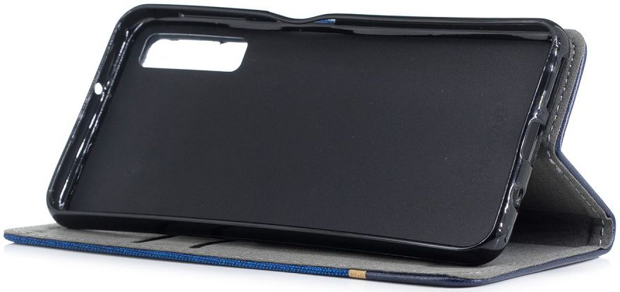 Samsung Galaxy A7 (2018) Cross Pattern Portemonnee Hoesje Blauw afbeelding 5