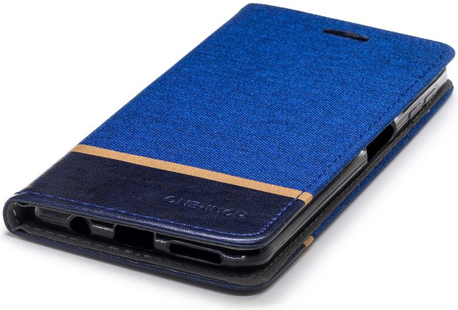 Samsung Galaxy A7 (2018) Cross Pattern Portemonnee Hoesje Blauw afbeelding 6