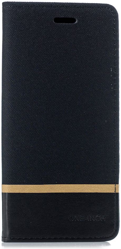 Samsung Galaxy A7 (2018) Cross Pattern Portemonnee Hoesje Zwart afbeelding 1