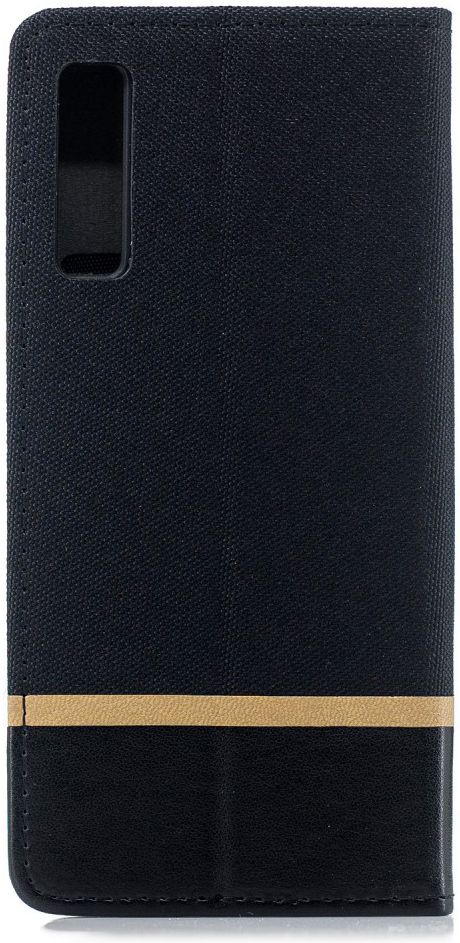 Samsung Galaxy A7 (2018) Cross Pattern Portemonnee Hoesje Zwart afbeelding 5