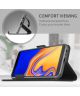 Samsung Galaxy J4 Plus Hoesje met Kaarthouder Zwart