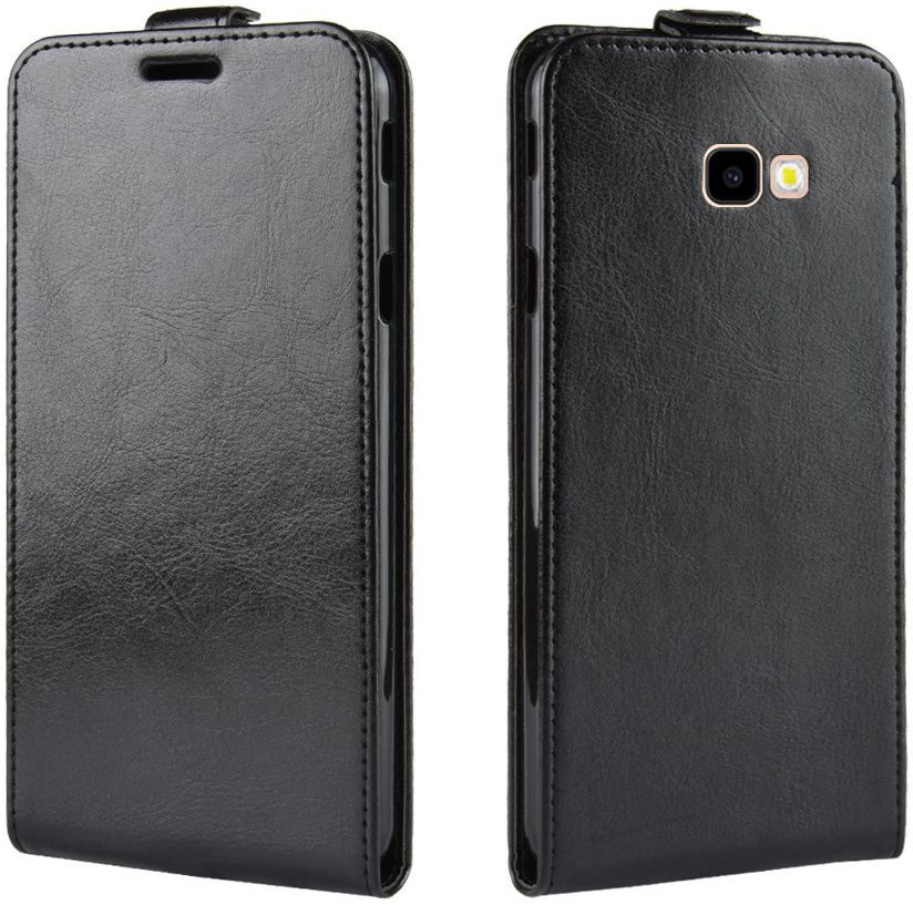 Samsung Galaxy J4 Plus Leren Verticale Fliphoesje Zwart afbeelding 1