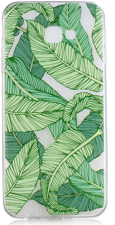 Samsung Galaxy J4 Plus TPU Hoesje Print Green Leaves afbeelding 1