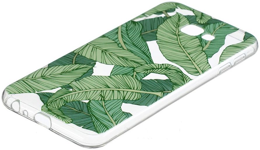 Samsung Galaxy J4 Plus TPU Hoesje Print Green Leaves afbeelding 3