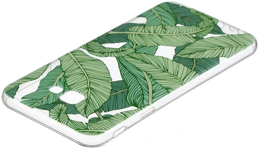 Samsung Galaxy J4 Plus TPU Hoesje Print Green Leaves afbeelding 4