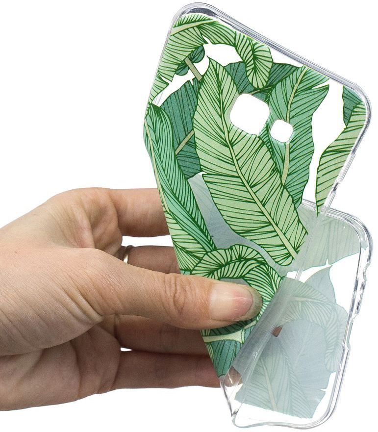 Samsung Galaxy J4 Plus TPU Hoesje Print Green Leaves afbeelding 5