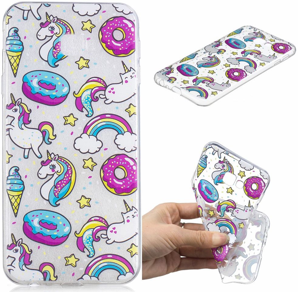 Samsung Galaxy J4 Plus TPU Hoesje Print Eenhoorn afbeelding 2