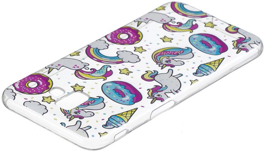 Samsung Galaxy J6 Plus TPU Backcover Print met Donuts and Unicorns afbeelding 4