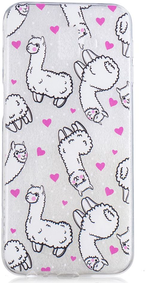 Samsung Galaxy J6 Plus TPU Backcover Print met Alpaca afbeelding 1