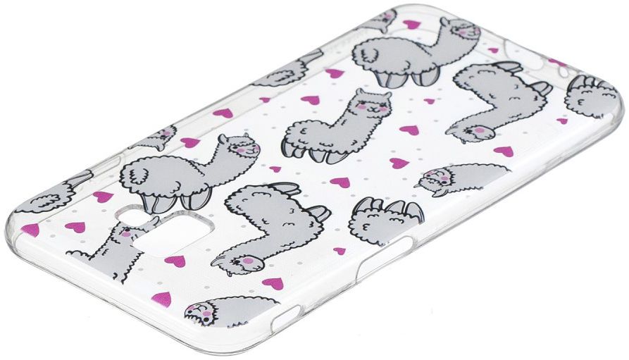 Samsung Galaxy J6 Plus TPU Backcover Print met Alpaca afbeelding 3