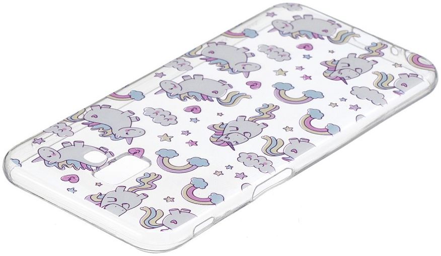 Samsung Galaxy J6 Plus TPU Backcover Print met Lovely Unicorns afbeelding 3