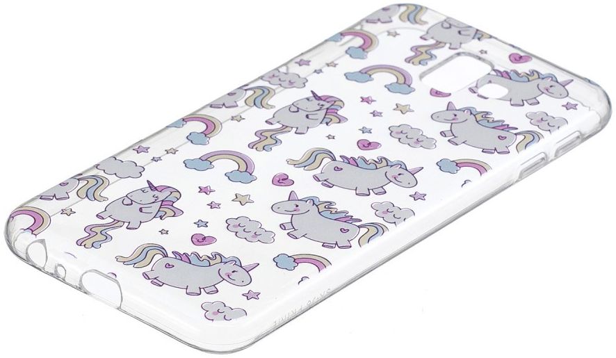 Samsung Galaxy J6 Plus TPU Backcover Print met Lovely Unicorns afbeelding 5