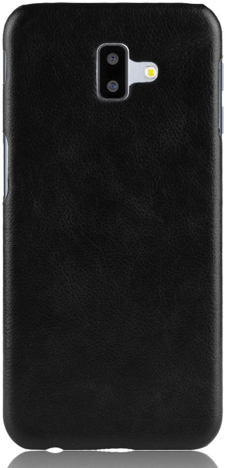 Samsung Galaxy J6 Plus Kunstlederen Coating Hoesje Zwart afbeelding 1