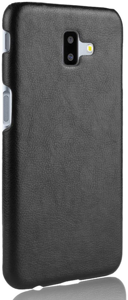 Samsung Galaxy J6 Plus Kunstlederen Coating Hoesje Zwart afbeelding 3