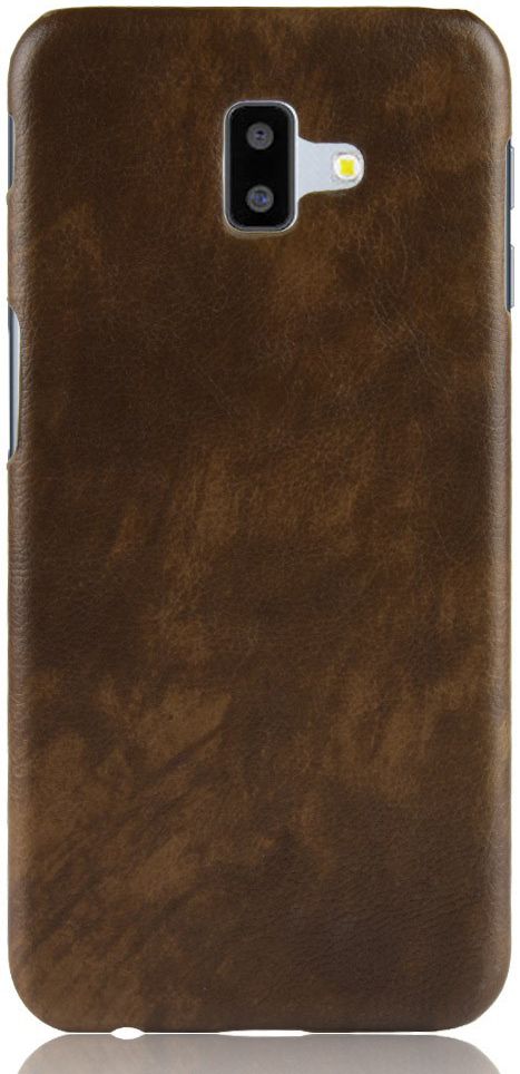 Samsung Galaxy J6 Plus Kunstlederen Coating Hoesje Bruin afbeelding 1