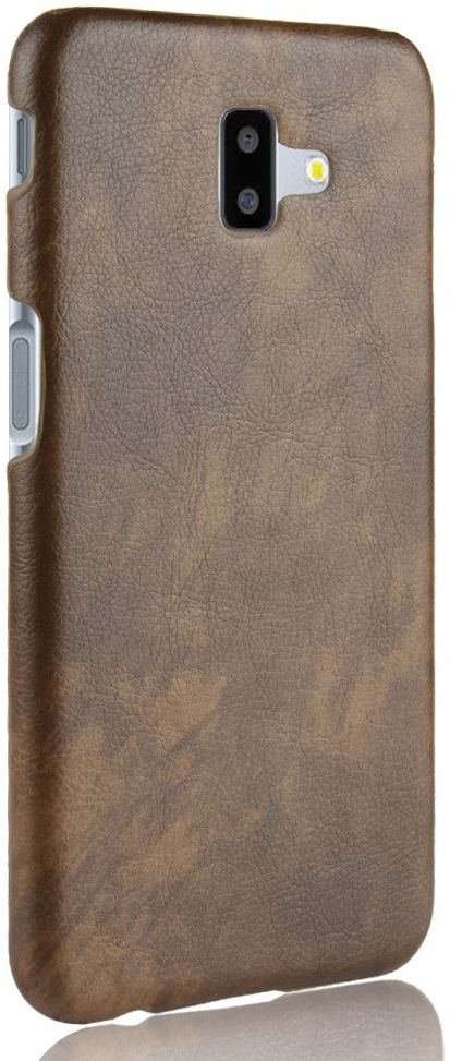 Samsung Galaxy J6 Plus Kunstlederen Coating Hoesje Bruin afbeelding 3