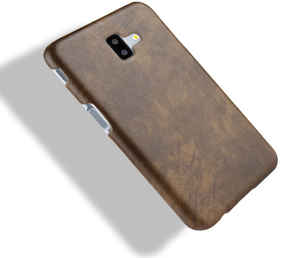 Samsung Galaxy J6 Plus Kunstlederen Coating Hoesje Bruin afbeelding 4