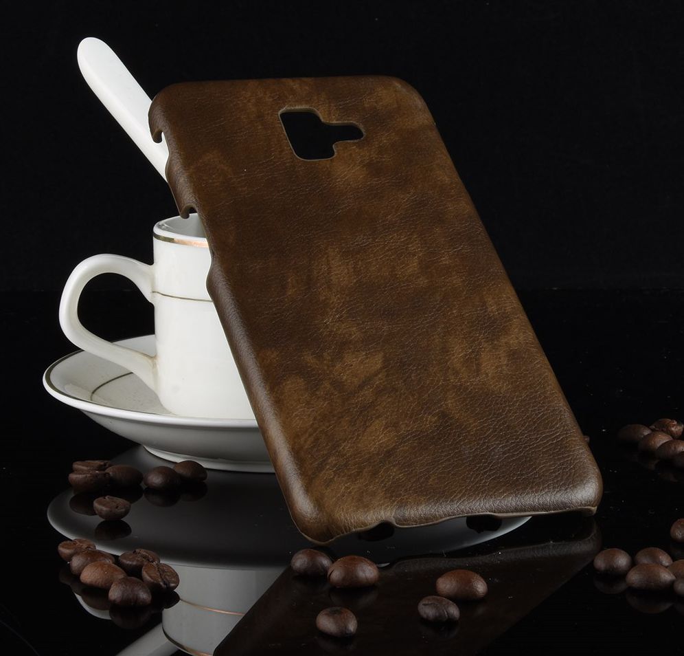 Samsung Galaxy J6 Plus Kunstlederen Coating Hoesje Bruin afbeelding 5