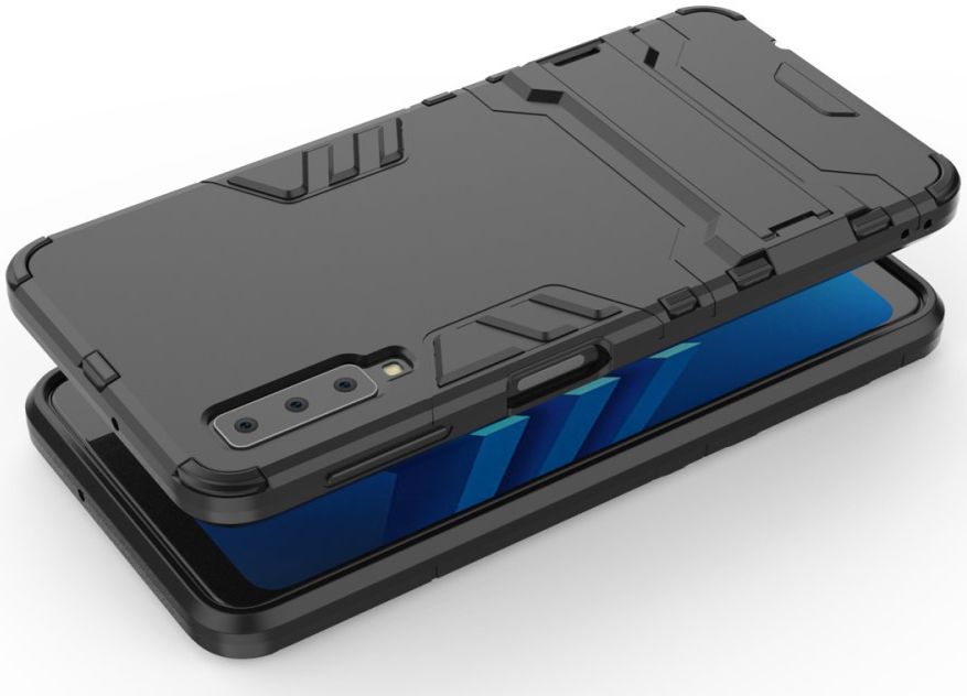 Samsung Galaxy A7 (2018) Hybride Hoesje met Standaard Zwart afbeelding 5