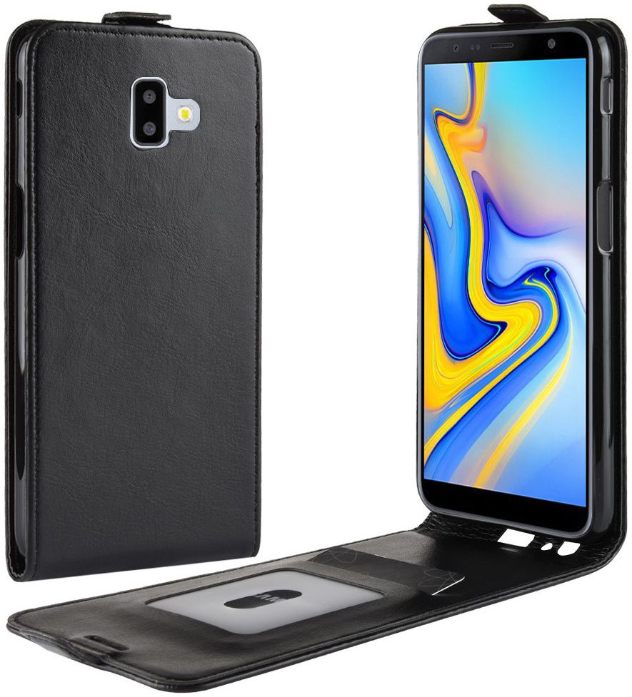 Samsung Galaxy J6 Plus Verticale Flipcase Zwart afbeelding 2