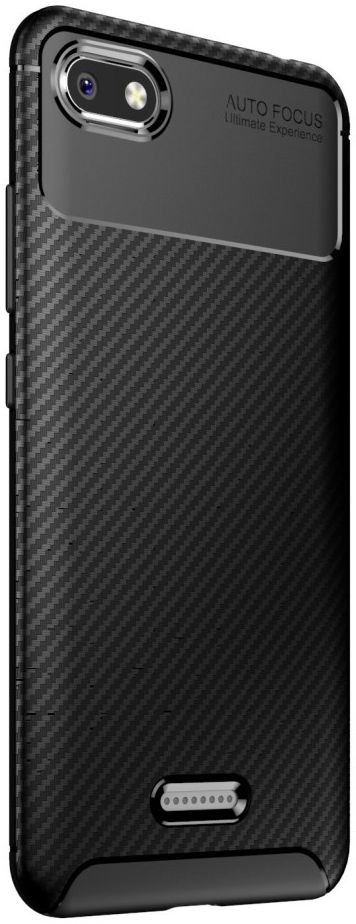 Xiaomi Redmi 6A Siliconen Carbon Hoesje Zwart afbeelding 4