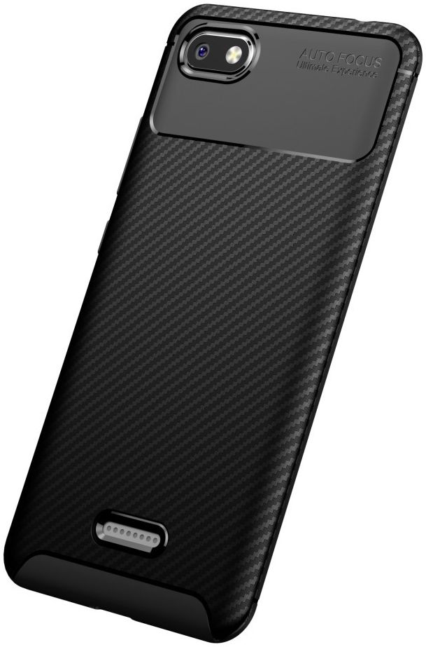 Xiaomi Redmi 6A Siliconen Carbon Hoesje Zwart afbeelding 9
